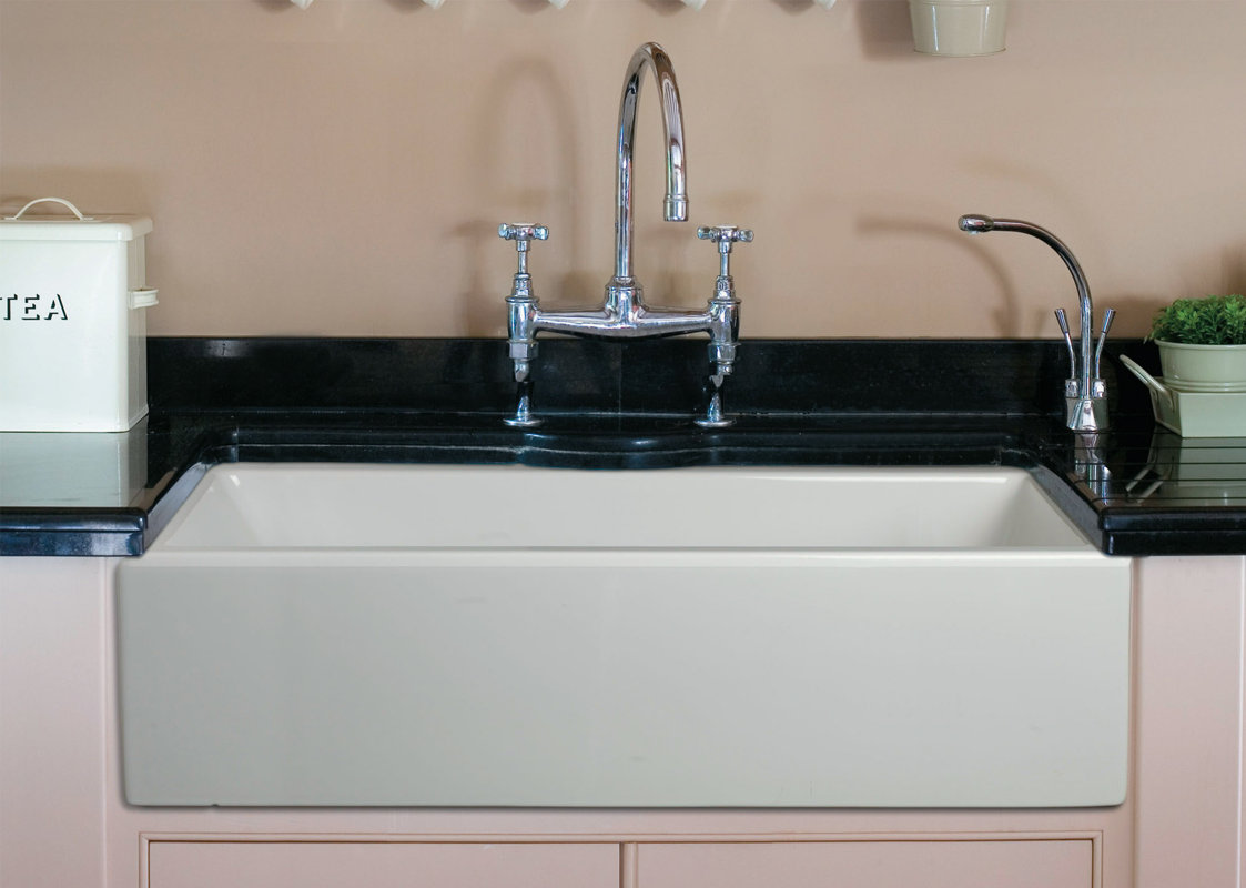 Alfi Brand 36" x 18" Single Bowl Fireclay Farmhouse Kitchen Sink